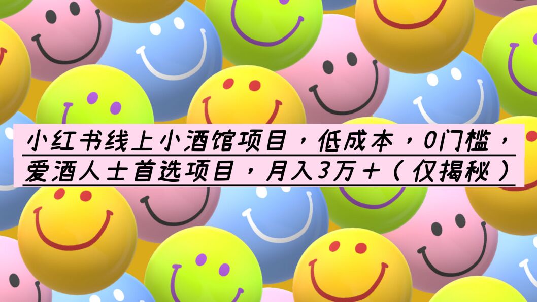 图片[1]-0门槛创业线上小酒馆项目，月入3万＋，教你如何精准引流-暗冰资源网