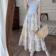 ສີນ້ຳມັນແບບ A-line fairy skirt floral skirt