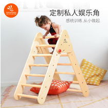 Infanton Children Climbing Rack Indoor Slide-Ladder Kindergarten Climbing Wooden Baby Balance Sensation Training Toys