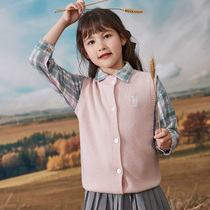 Girls Knitted Cardigan 100% Pure Wool Vest 2021 Autumn and Winter New Children Sweater