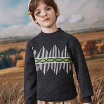 Boys Sweater 100% Pure Cardigan Childrens Knitted base shirt Pullover in Tong Tong Tong 2021 Autumn and Winter New