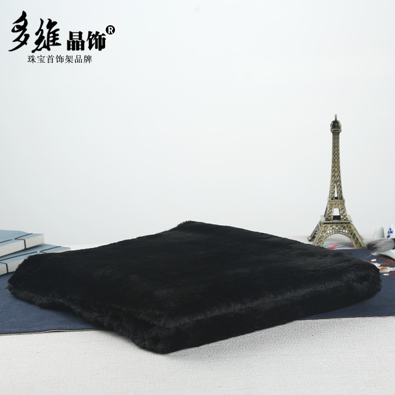 White plush fabric Black text play beeswax jewelry mat Jade counter cloth Display props jewelry background cloth