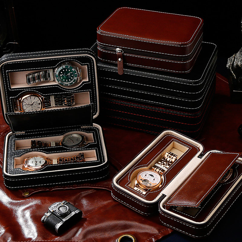 Exquisite watch storage bag portable watch bag leather watch storage box travel small watch box home