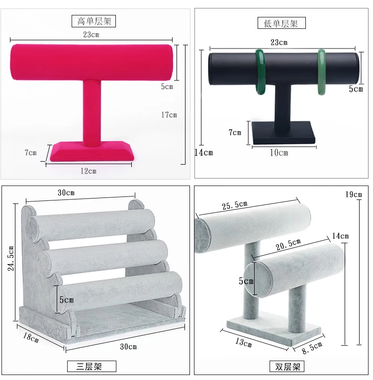 Vòng đeo tay Hiển thị đứng Xem đầu Tie Tie Tie Trang sức Lưu trữ Wenwan Jade Trang sức Hiển thị Đạo cụ - Vòng đeo tay Cuff