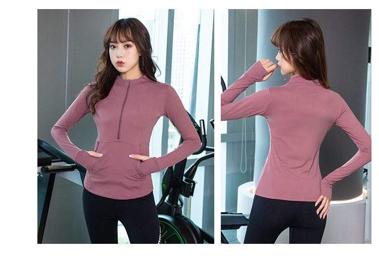 Куртка для йоги 瑜伽服装紧身快干长袖修身外衣上衣拉炼跑步性感运动外衣女性秋冬新款