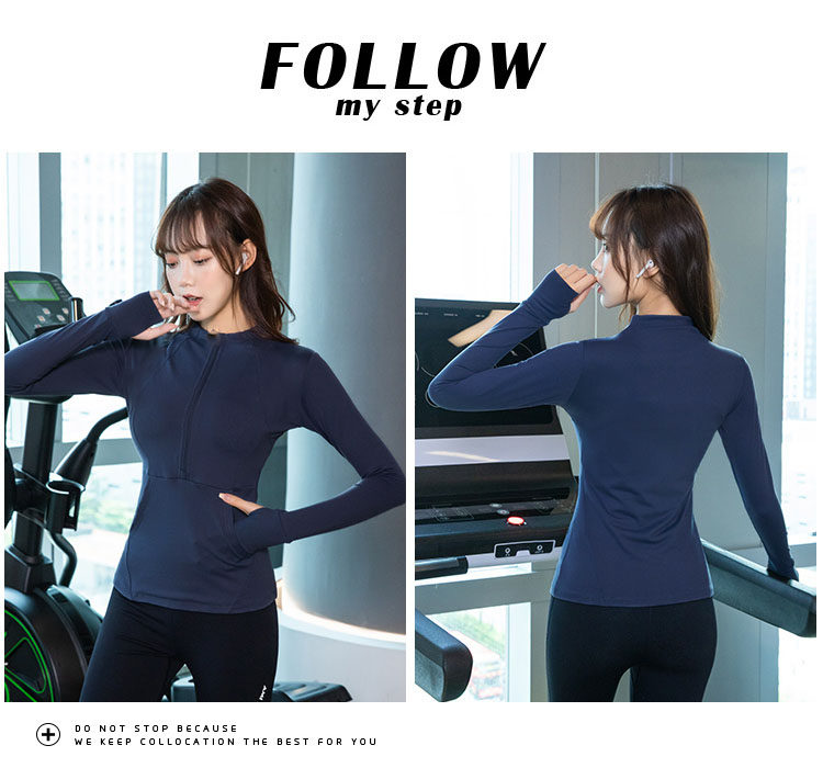 Куртка для йоги 瑜伽服装紧身快干长袖修身外衣上衣拉炼跑步性感运动外衣女性秋冬新款