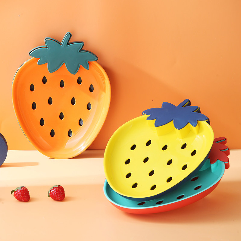 Double Layer Wash Basin Drain Basket Kitchen Wash Livingroom Home Naughty Dish Wash Vegetable basket Candy Water Fruit Tray 