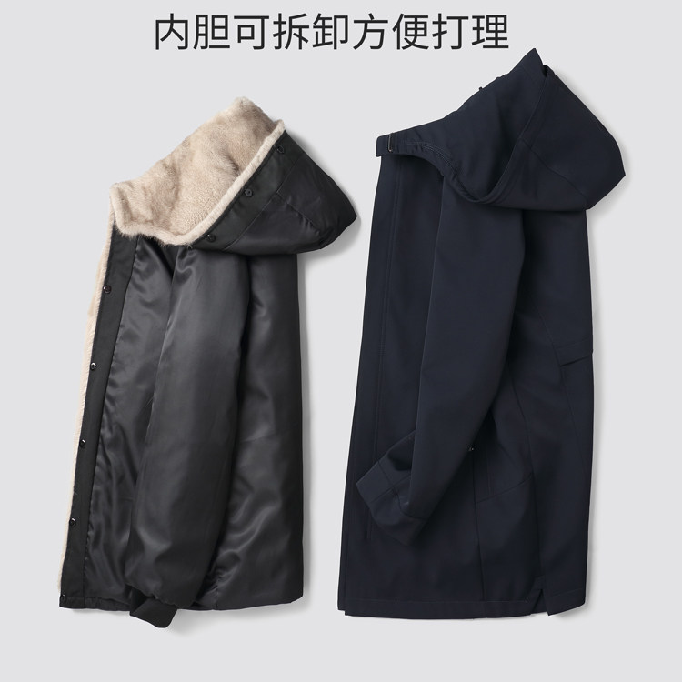 Меховая одежда 貂博士尼克服男整貂水貂连帽中长派克服大衣皮草厚皮毛一体外套冬