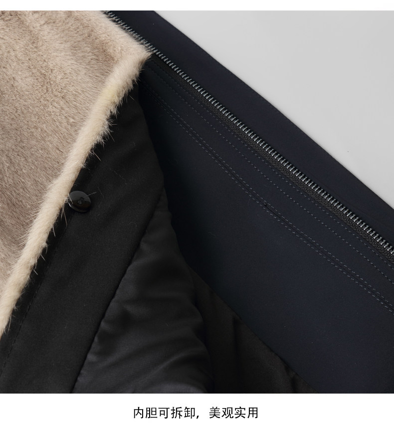 Меховая одежда 貂博士尼克服男整貂水貂连帽中长派克服大衣皮草厚皮毛一体外套冬