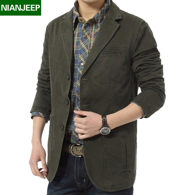 Jeep Shield Spring and Autumn New Casual Suit Men's Cotton Jacket Men's Korean Style Middle-aged Large Size Small suit Men