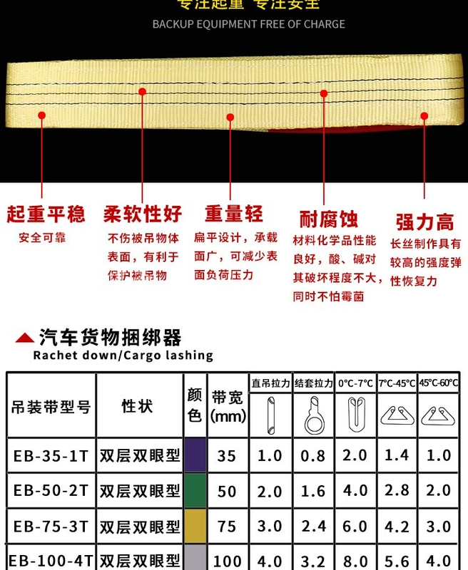 Với nâng cần cẩu cẩu cần cẩu nylon công cụ rải 2T3 tấn 5 tấn 1-10 mét phẳng công nghiệp cẩu - Dụng cụ thủy lực / nâng