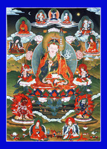 Decorative Padmasambhava Padmasambhava eight changes Buddha statue hanging painting Buddha portrait thangka photo paper double-sided plastic seal