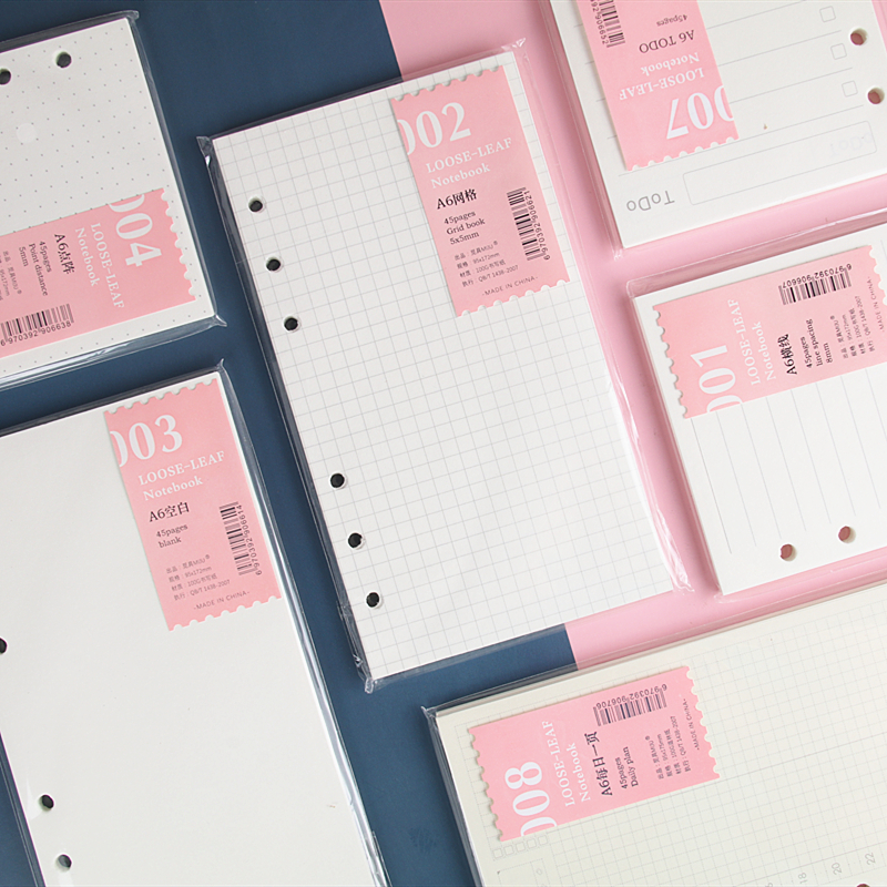 Blank Todo Box Week Plan Month Grid Cornell Hand Ledger This Hand Ledger Loose Leaf inner core A6 inner page