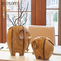 European style retro elephant Vase ornaments housewarming new home gift living room study wine cabinet porch cabinet decoration decoration