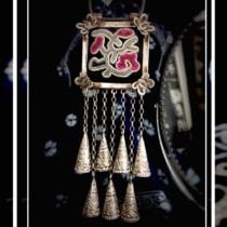 Original orphan 999 pure silver hand - made aozhong fan of the old featuring butterfly drawn butterfly characteristics of the niche pendant necklace