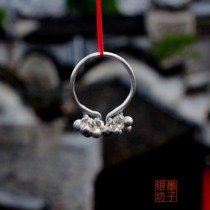 Original 999 silver hand silver small silver bean frosted ring ring ring ring