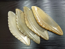 Exquisite leaf carving horn comb beauty salon comb anti-static comb handmade boutique comb men and women small gift comb