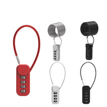 Cross-border hot sale telescopic spring-type wire rope code lock stroller luggage bag helmet small code padlock