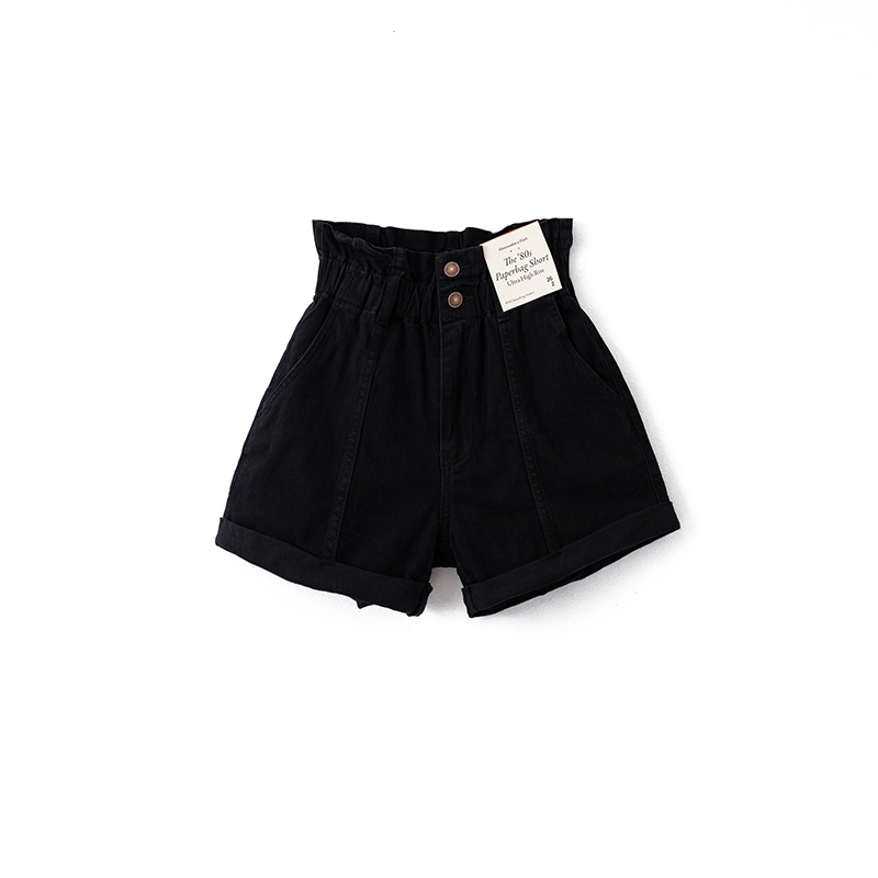 Abercrombie & Fitch 2026 Summer New High-Waisted Elastic Waist-Flattering A-Line Denim Shorts for Women Abercrombie & Fitch 2026 Summer New High-Waisted Elastic Waist-Flattering A-Line Denim Shorts for Women