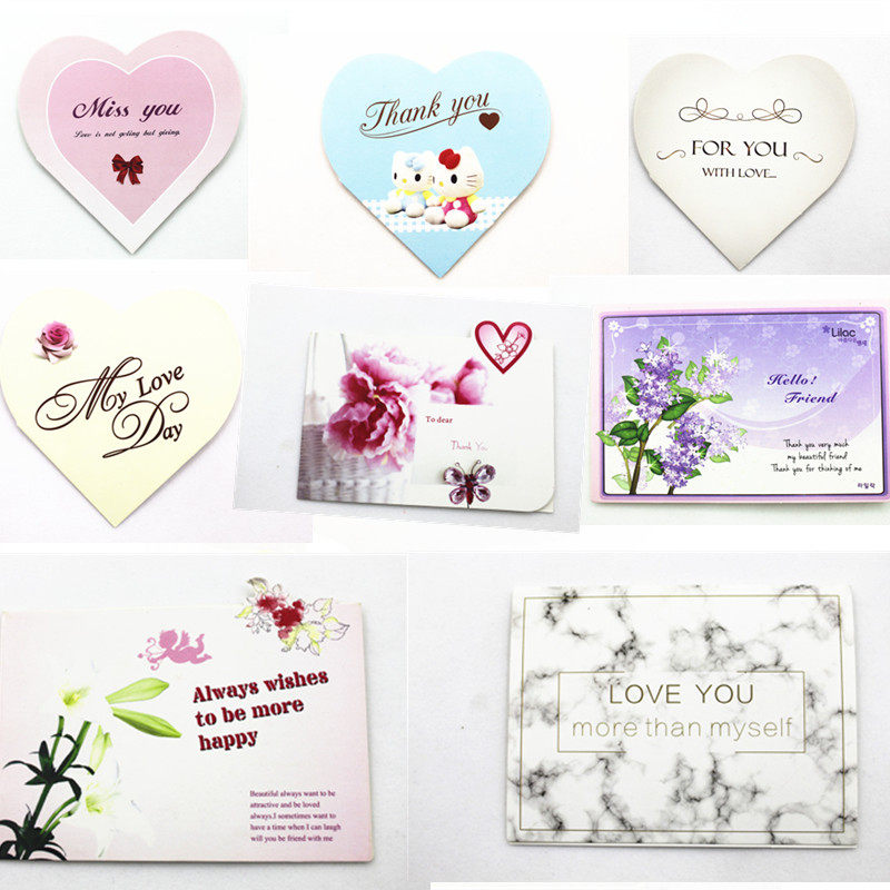 Plugin card heart square hanging card blessing greeting card multi-pattern gift card flower shop packaging bouquet message card