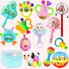 婴儿玩具0到3-6-8个月新生益智宝宝拨浪鼓手摇铃牙胶球男女孩1岁C