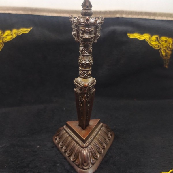Diamond pestle on three sides Buddhist statues with a base set of supplies old bronze ware handiwork-Taobao