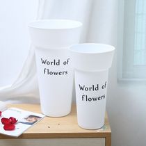 Thickened waking flower bucket vase water raising flower bucket flower bucket flower shop special flower tube plastic flower bucket creative decorative flower tube