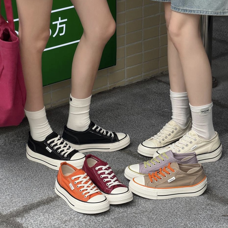 2026 Authentic Retro Low-Top Thick-Soled Canvas Versatile Student Shoes Summer Breathable Height-Increasing Casual Sneakers