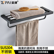 Towel rack stainless steel towel rack 304 bathroom hardware pendant bathroom rack 2 floors toilet towel bar