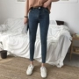 Quần lưng cao thun thun quần bút chì phiên bản Hàn Quốc của ulzzang Slim skinny jeans nữ mùa xuân và mùa thu giản dị 9 quần short bò nữ đẹp