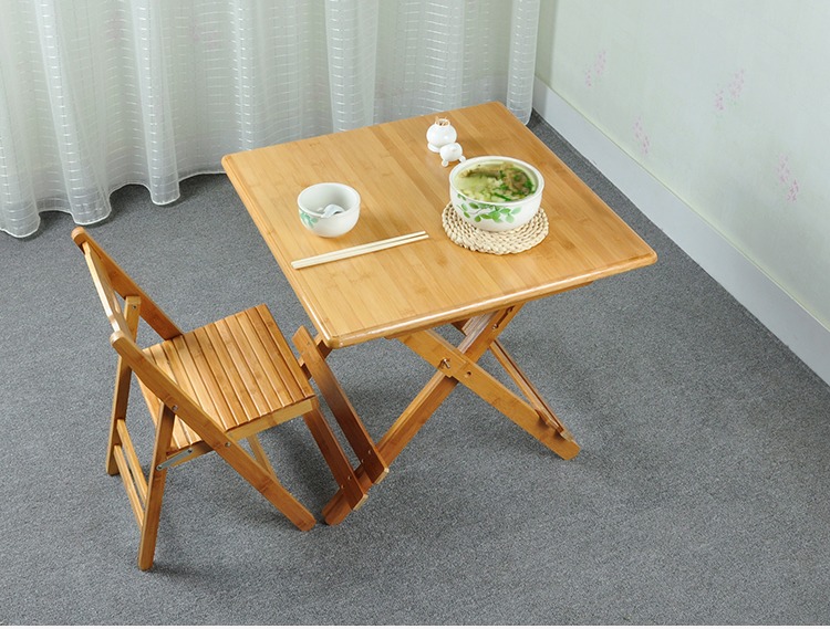 Bàn tre nhỏ đơn giản bàn ăn gia đình bàn ăn gỗ rắn vuông nâng bàn gấp bàn học viết - Bàn bàn vi tính đẹp