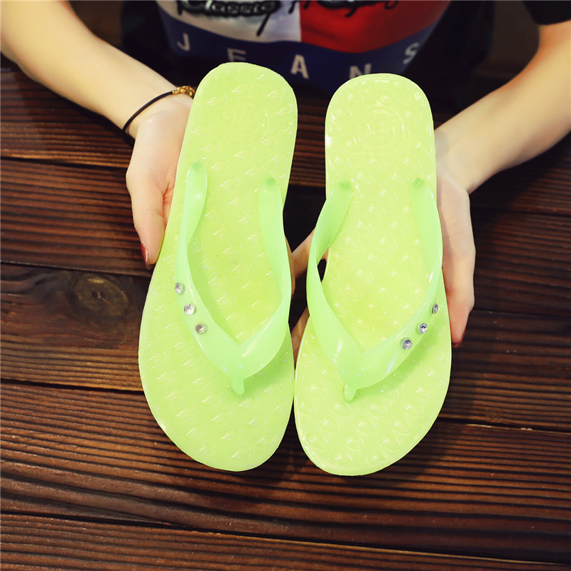 Flip-flop nữ với khoan pinch dép nữ mùa hè thường phẳng với phụ nữ ngoài trời dép và dép dễ thương không trượt giày bãi biển