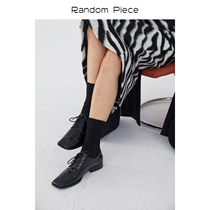 RandomPiece jin Mouth Open Beaded Bead Cowhide Retro British Derby Shoes Women Joker