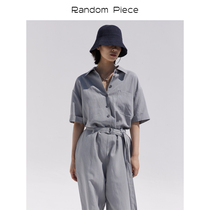 RandomPiece2021 spring and summer new Viscose-Linen Tencel material Linen loose jumpsuit