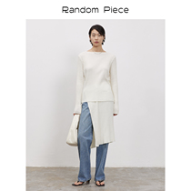 RandomPiece21 early spring new wool fake two pieces of pit knitted design feel comfortable dress