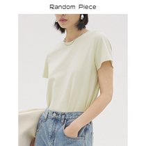 RandomPiece21 summer new classic basic letter logo collar patch webbing fit small round neck women