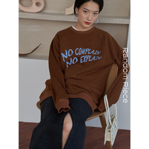 RandomPiece early spring color embroidery logo shoulder sleeve round neck sleeve sleeve sweater Limited