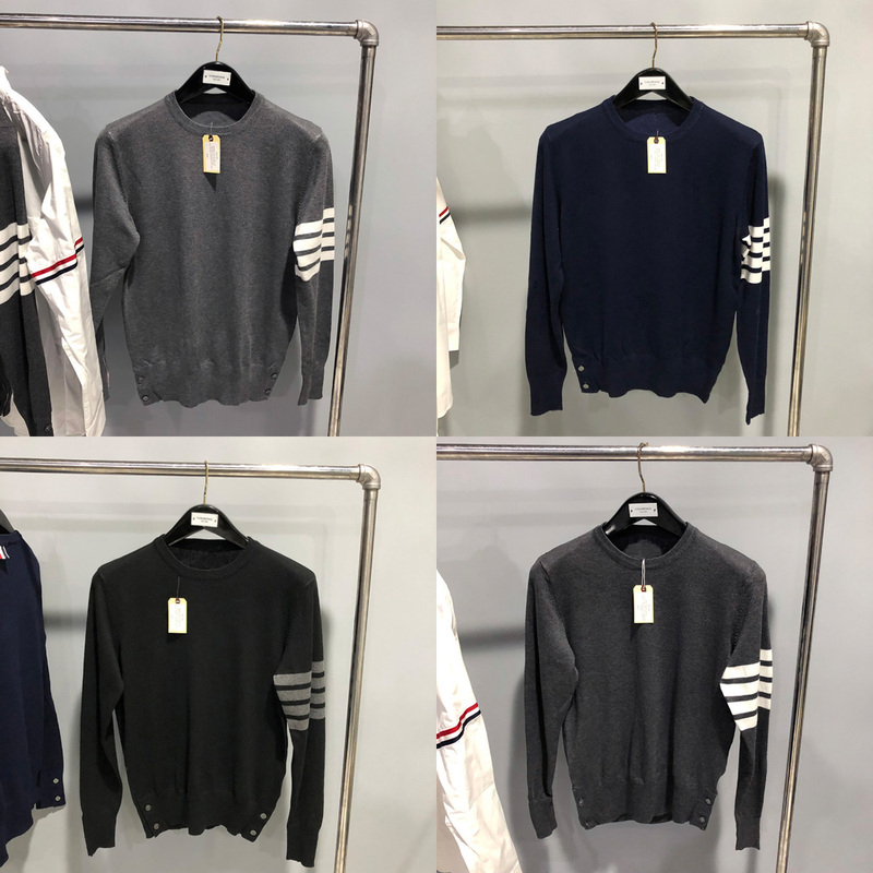 Tb Red, White, and Blue Striped Thin Crew Neck Sweater Wool Knitwear, Same Style as Li Yifeng, Song Jong-Ki, and Liu Shi-Zhen