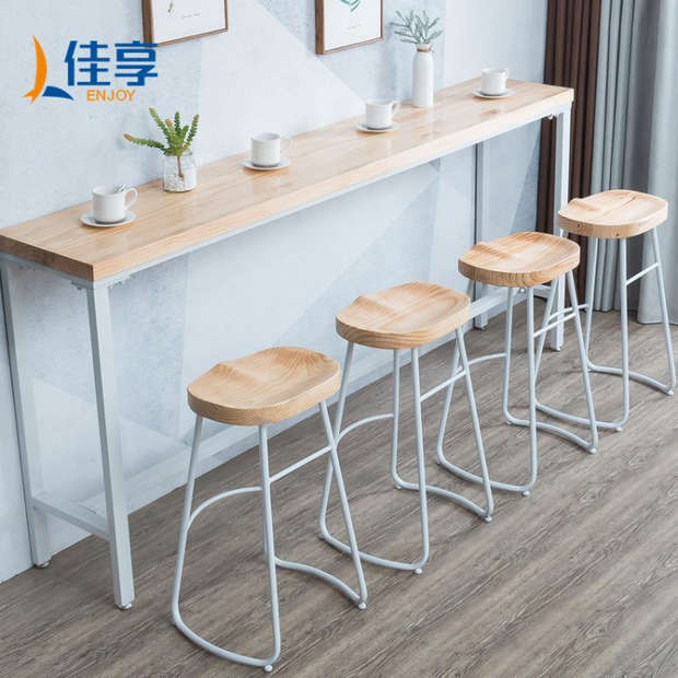 Bàn ghế đá cẩm thạch tối giản Bắc Âu và bàn ghế phòng khách đồ nội thất bằng tường hẹp bàn sắt rèn vàng thanh bàn ngoài trời - Đồ gỗ ngoài trời ghế băng ngoài trời