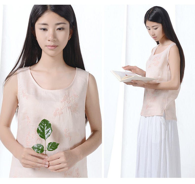 Midoline cotton vest nữ mùa hè và mùa hè Phụ nữ mới mặc áo thun không tay sling top áo sơ mi vải lanh đáy - Áo ba lỗ áo kiểu nữ