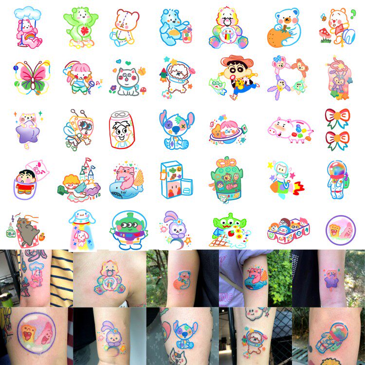 35 TATTOO PATCH WATERPROOF TEENAGE GIRL DURABLE SIMULATION NET RED CUTE CARTOON COLOR SEXY FLORIN ARMS BODY INN WIND