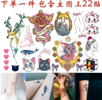 A set of 22 stickers soft sister tattoo stickers Antler elk Sailor Moon tattoo stickers Cat tattoo stickers