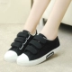Mùa hè 2018 thấp giúp giày vải nữ phiên bản Hàn Quốc của khóa Velcro giày thông thường thủy triều dính khóa phẳng màu phù hợp với giày sinh viên
