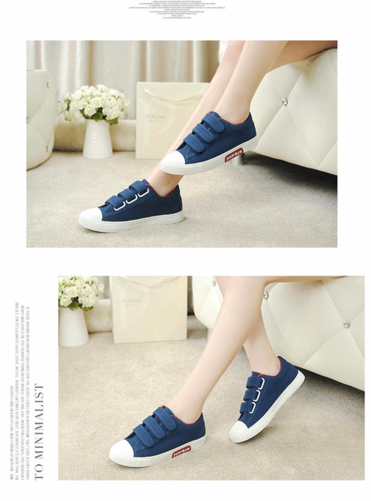 Mùa hè 2018 thấp giúp giày vải nữ phiên bản Hàn Quốc của khóa Velcro giày thông thường thủy triều dính khóa phẳng màu phù hợp với giày sinh viên giầy thể thao