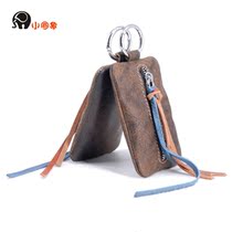 Male and female car key sets Car key buttons General head layer Bull Leather Key Bag Home Key Bag Flow Su Retro