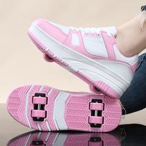 Heelys shoes student four-wheel invisible skates childrens roller skates for men and women removable ultra-light shoes with wheels