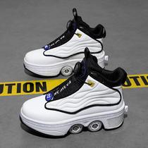 Heelys shoes adult four-wheel shoes boys and girls sports roller skates retractable wheel deformation shoes invisible double-wheel skates
