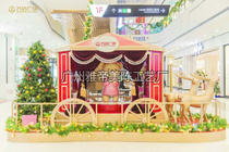 Shopping mall Christmas beauty scene special deer pull cart carriage Fawn foam sculpture FRP can be customized