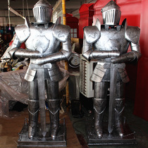 Wrought iron armor retro ornaments samurai armor Knight Warrior model decoration bar home decoration soft clothes