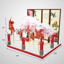 Chinese style Chinese style screen peach blossom windmill Mei Chen DP point decoration props scene Mid-Autumn Festival Shopping Mall decoration